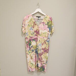 BCBG MaxAzria Women's Pink & Multicolor Floral "Avery" Mini Dress - Size Medium